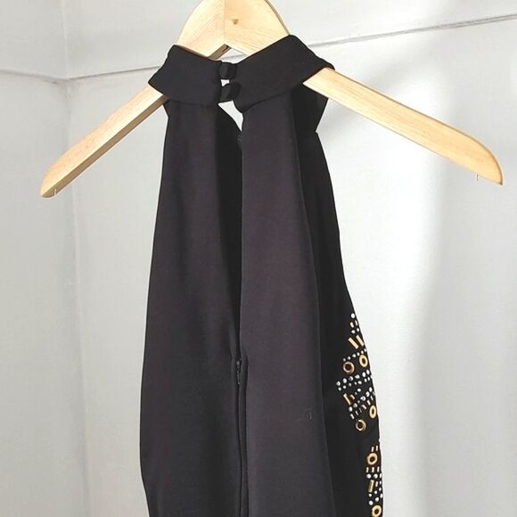 B. Smart long black and gold metal detailed dress - Picture 4 of 5